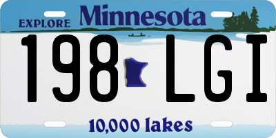 MN license plate 198LGI
