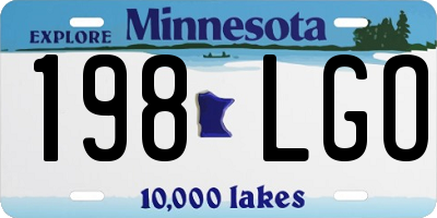 MN license plate 198LGO
