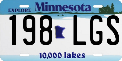 MN license plate 198LGS
