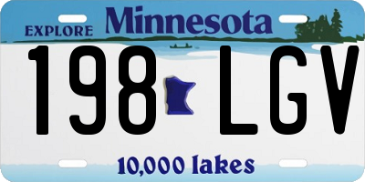 MN license plate 198LGV