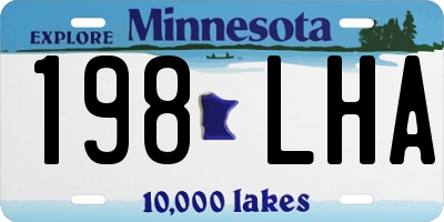 MN license plate 198LHA