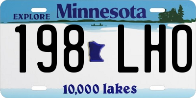 MN license plate 198LHO