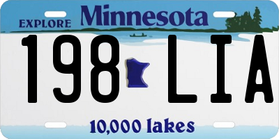 MN license plate 198LIA