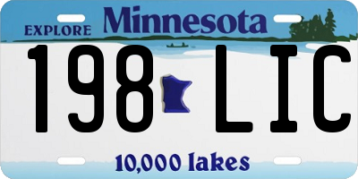 MN license plate 198LIC