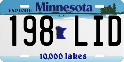 MN license plate 198LID