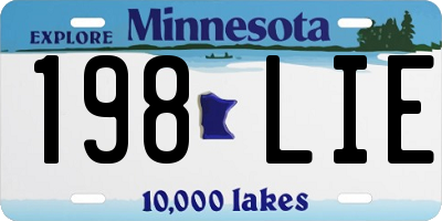 MN license plate 198LIE