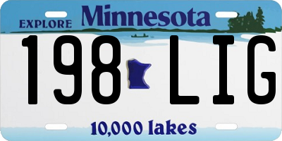 MN license plate 198LIG