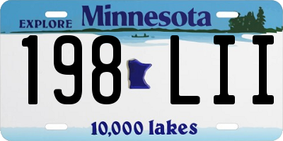 MN license plate 198LII