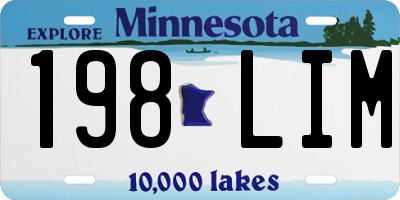MN license plate 198LIM