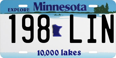 MN license plate 198LIN