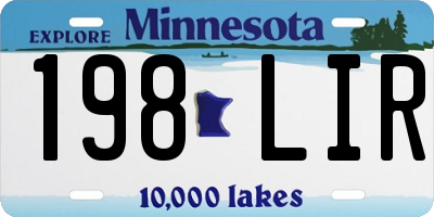 MN license plate 198LIR
