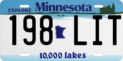 MN license plate 198LIT