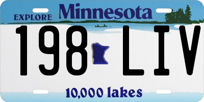 MN license plate 198LIV