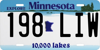 MN license plate 198LIW