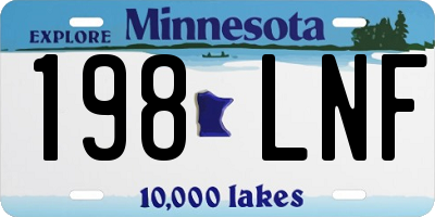 MN license plate 198LNF