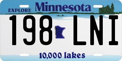 MN license plate 198LNI