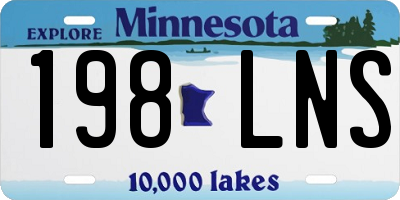 MN license plate 198LNS