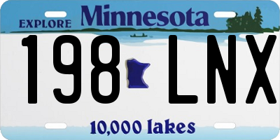 MN license plate 198LNX