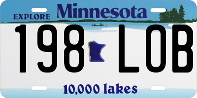 MN license plate 198LOB