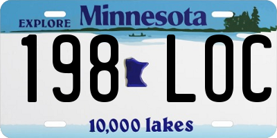 MN license plate 198LOC