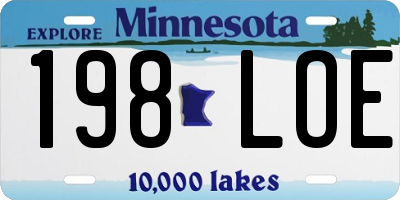 MN license plate 198LOE