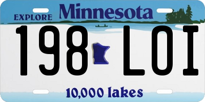 MN license plate 198LOI