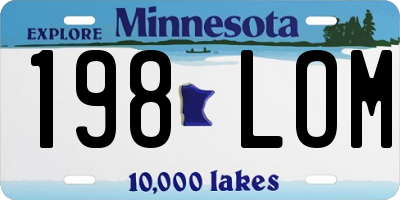 MN license plate 198LOM