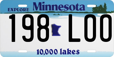 MN license plate 198LOO