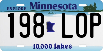 MN license plate 198LOP