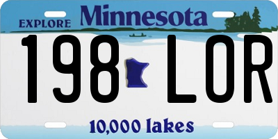 MN license plate 198LOR