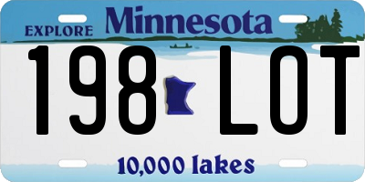 MN license plate 198LOT