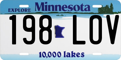 MN license plate 198LOV
