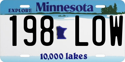 MN license plate 198LOW