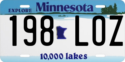 MN license plate 198LOZ