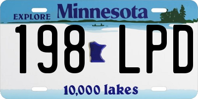 MN license plate 198LPD