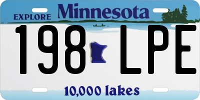 MN license plate 198LPE