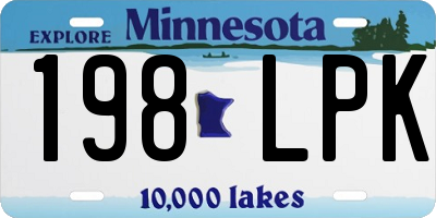 MN license plate 198LPK