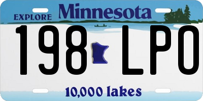 MN license plate 198LPO