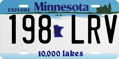 MN license plate 198LRV