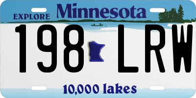MN license plate 198LRW