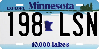 MN license plate 198LSN