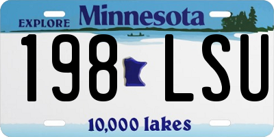 MN license plate 198LSU