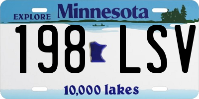 MN license plate 198LSV