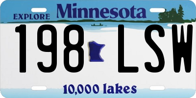MN license plate 198LSW