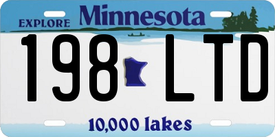 MN license plate 198LTD