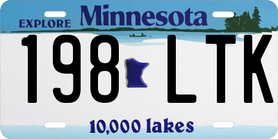 MN license plate 198LTK