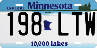 MN license plate 198LTW