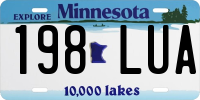 MN license plate 198LUA