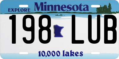 MN license plate 198LUB