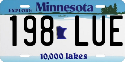 MN license plate 198LUE